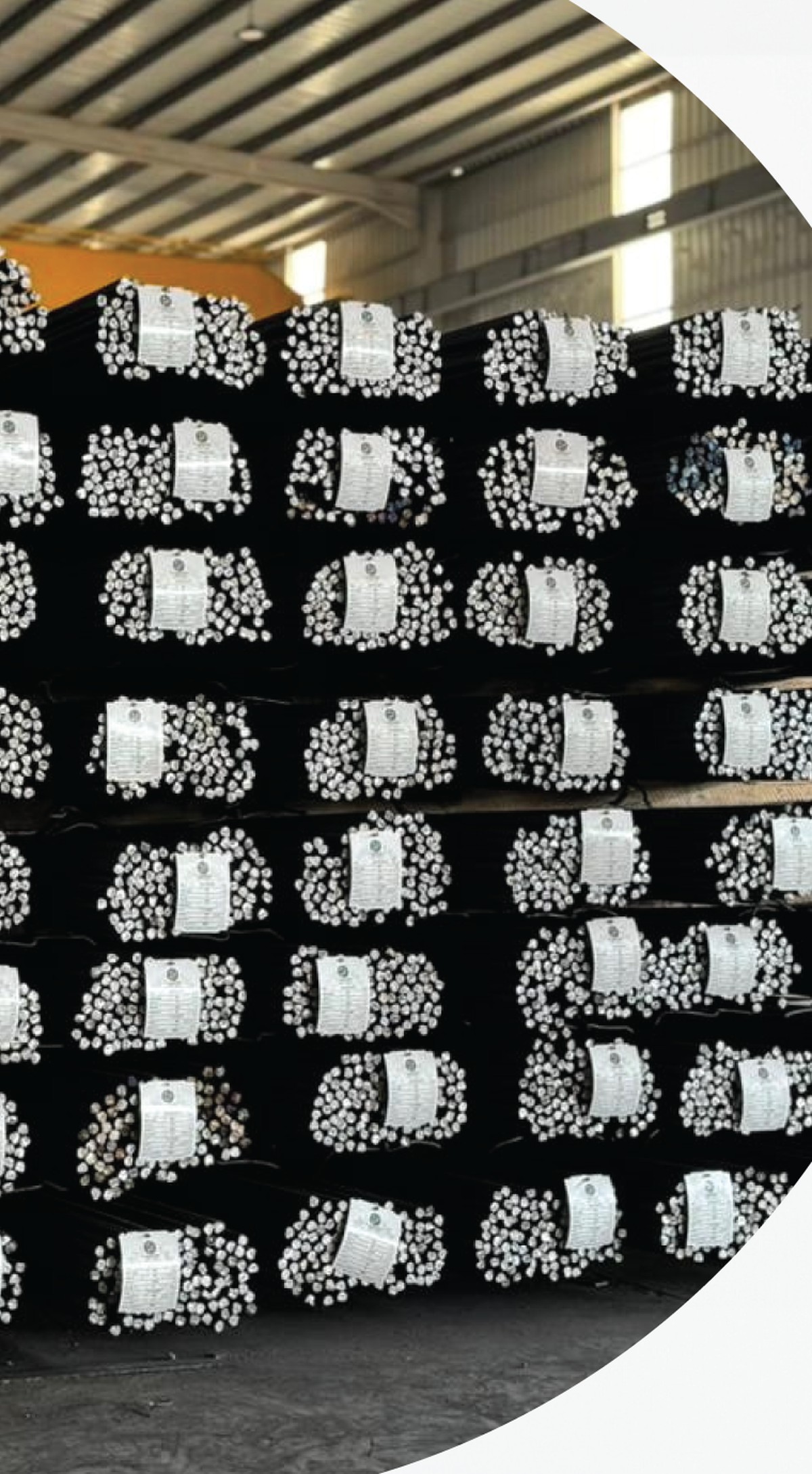 Rebar bundles ready for delivery